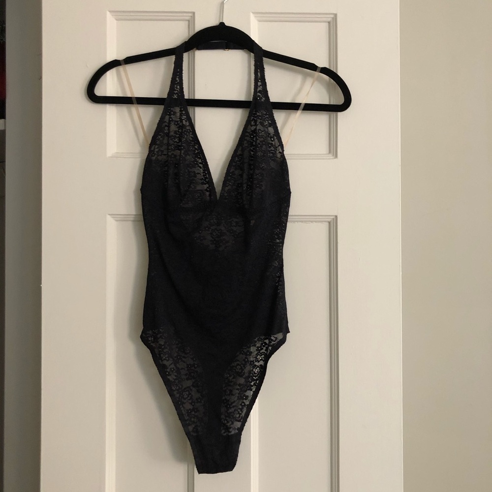 Lace thong back bodysuit